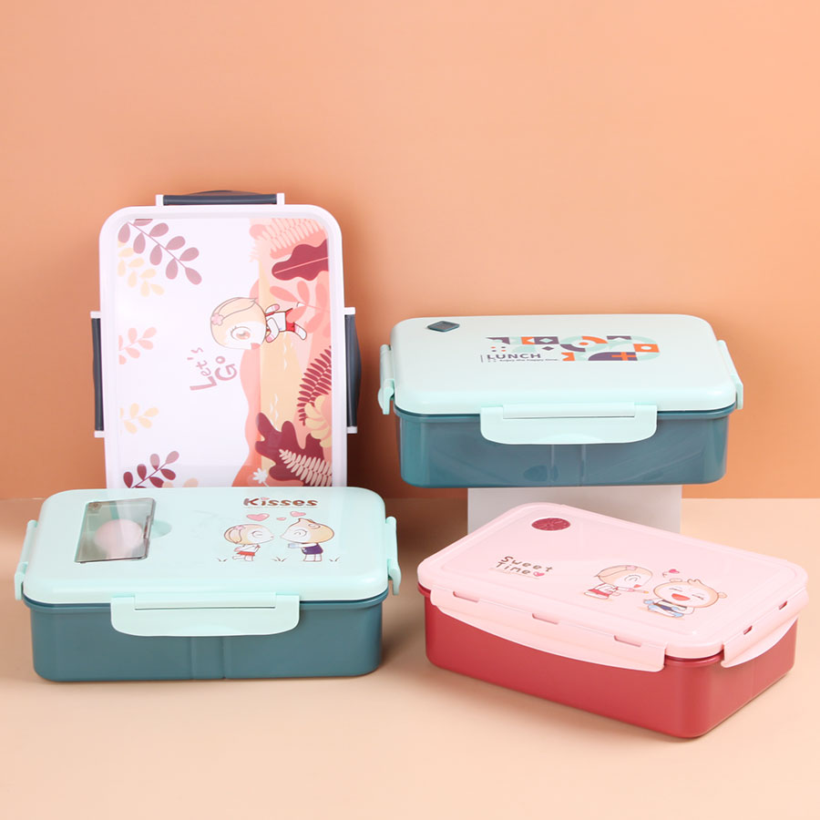 印花飯盒(長(zhǎng)方形/含餐